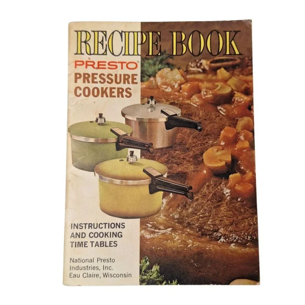 Presto Pressure Cooker Recipe  Book Instructions 1960s Stew Soup Canning Vintage